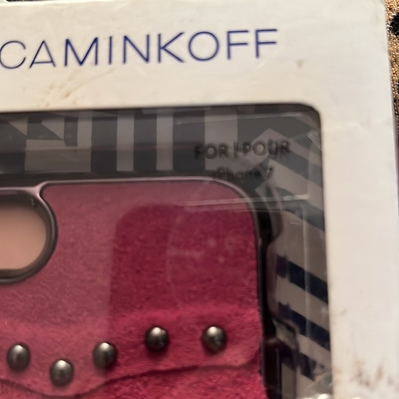 Rebecca Minkoff genuine suede fringed Barbie pink iPhone case fits 6,7,8 - Picture 9 of 9